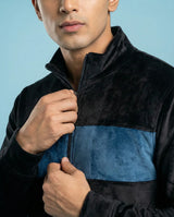 Black & Blue Full-Zip Jacket for Men