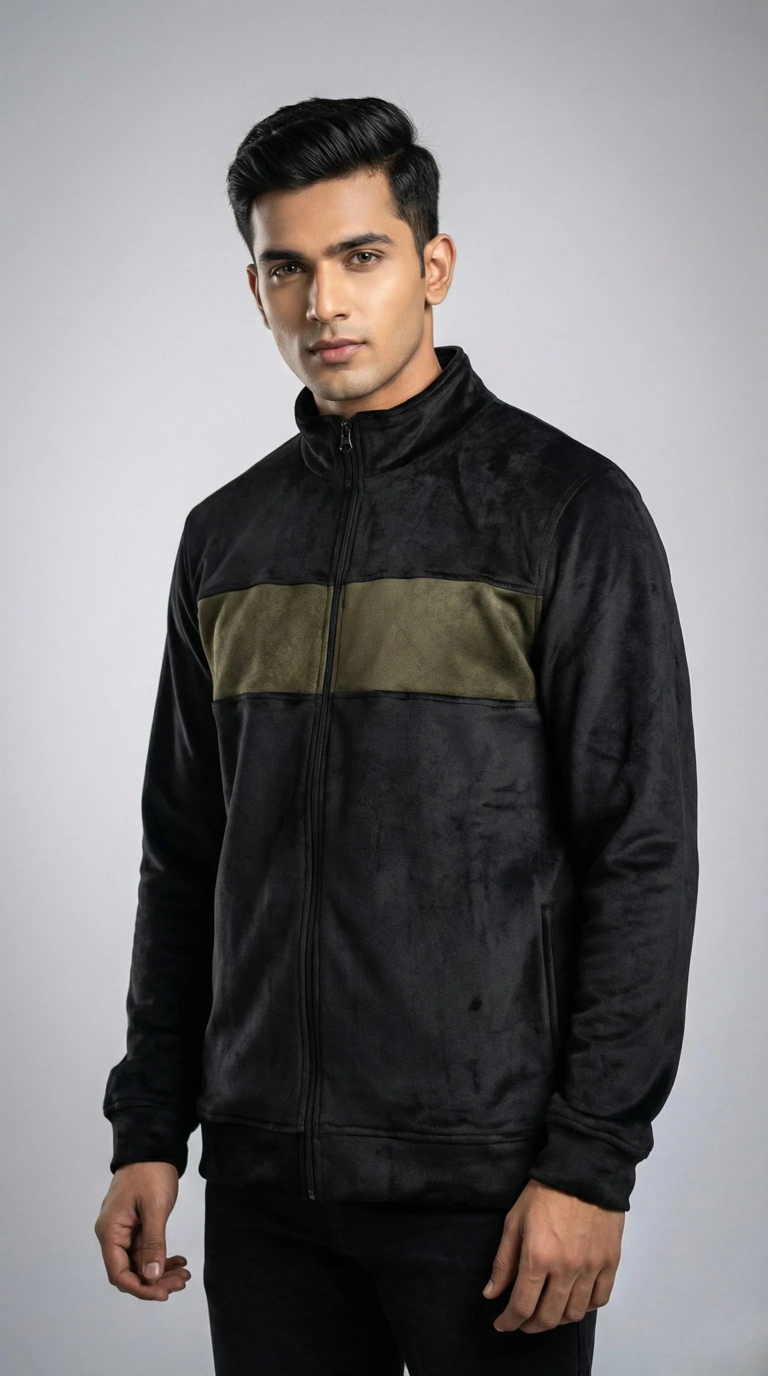 Black Zipper Sweatshirt