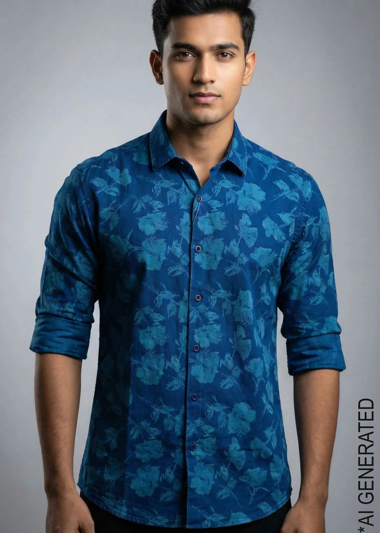 Full Sleeve Denim print Shirt