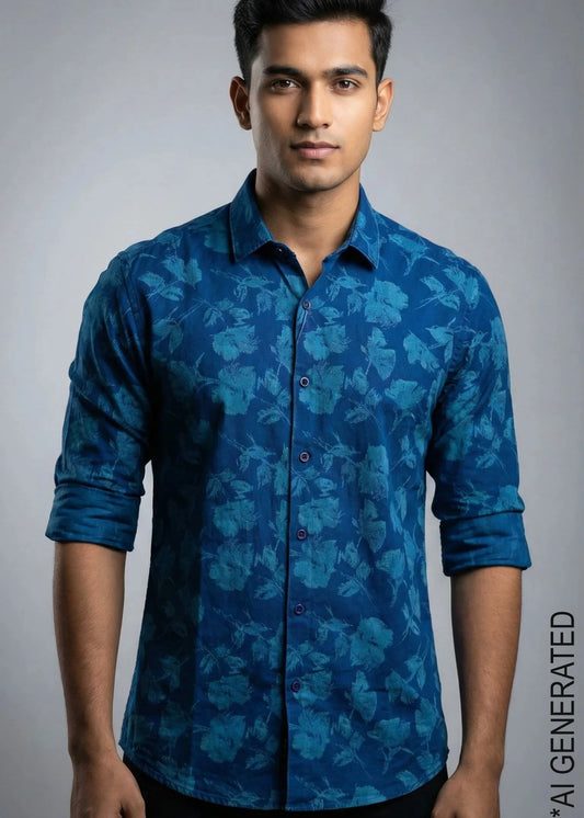 Full Sleeve Denim print Shirt