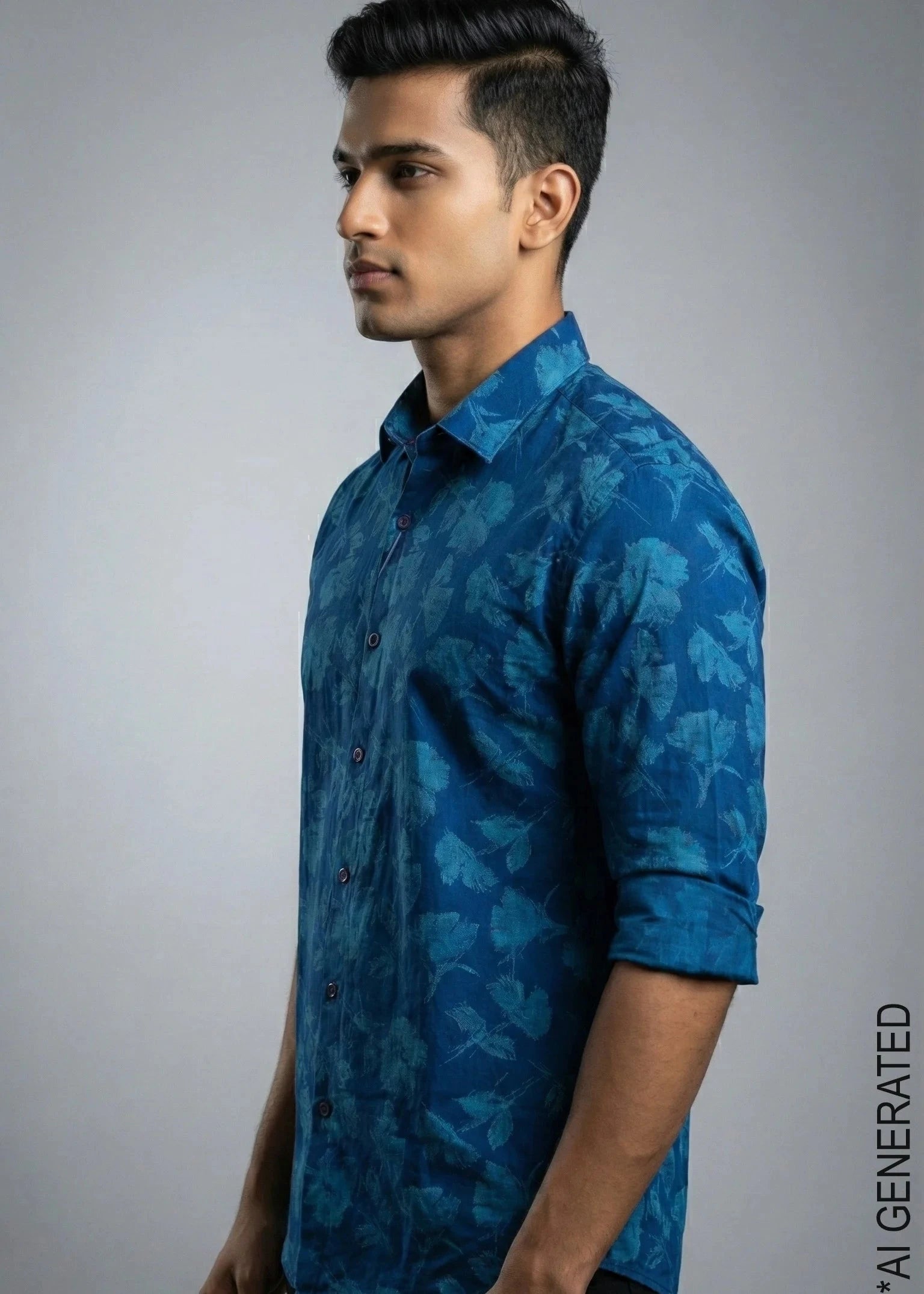 Full Sleeve Denim print Shirt