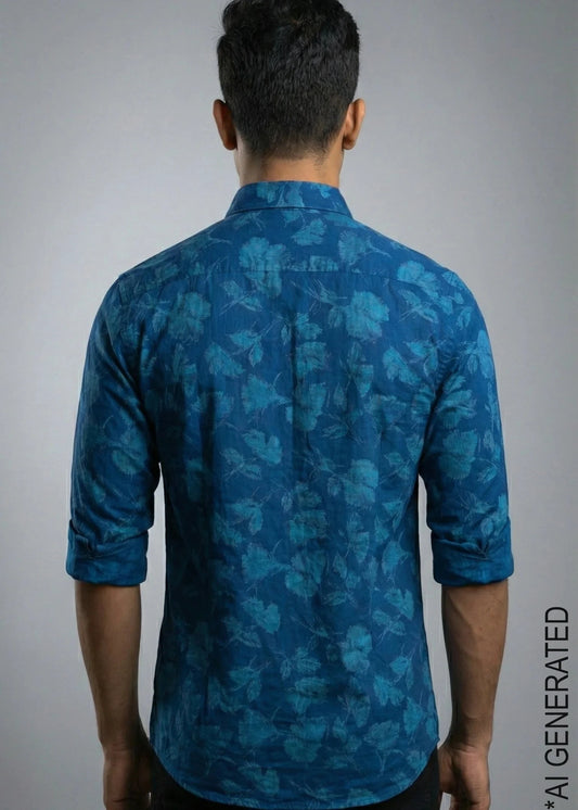 Full Sleeve Denim print Shirt