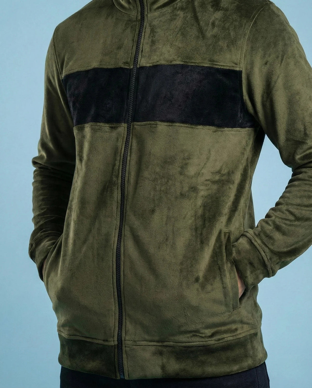 Green Full-Zip Jacket for Men