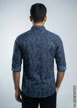 Full Sleeve Navy Print Shirt