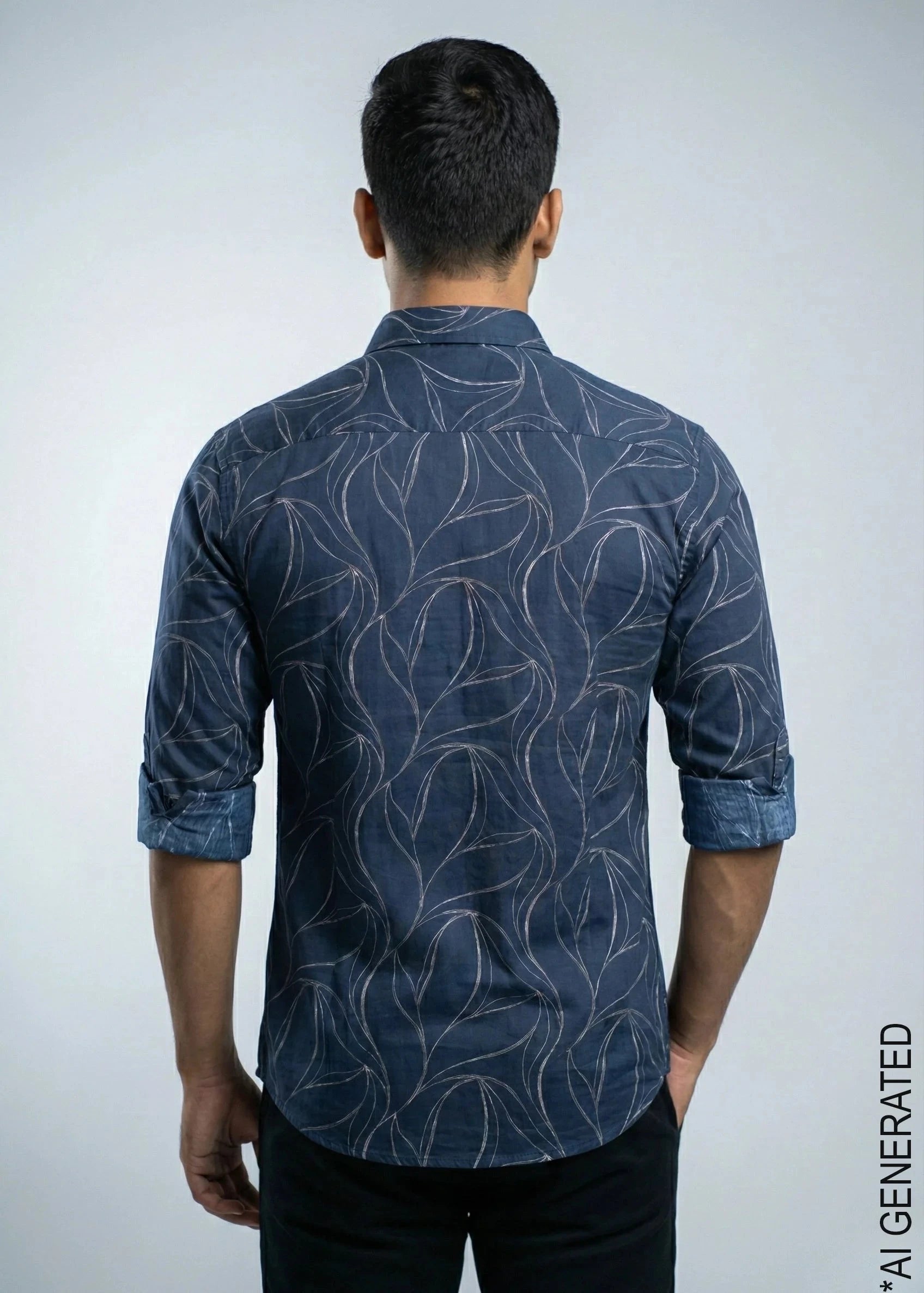 Full Sleeve Navy Print Shirt
