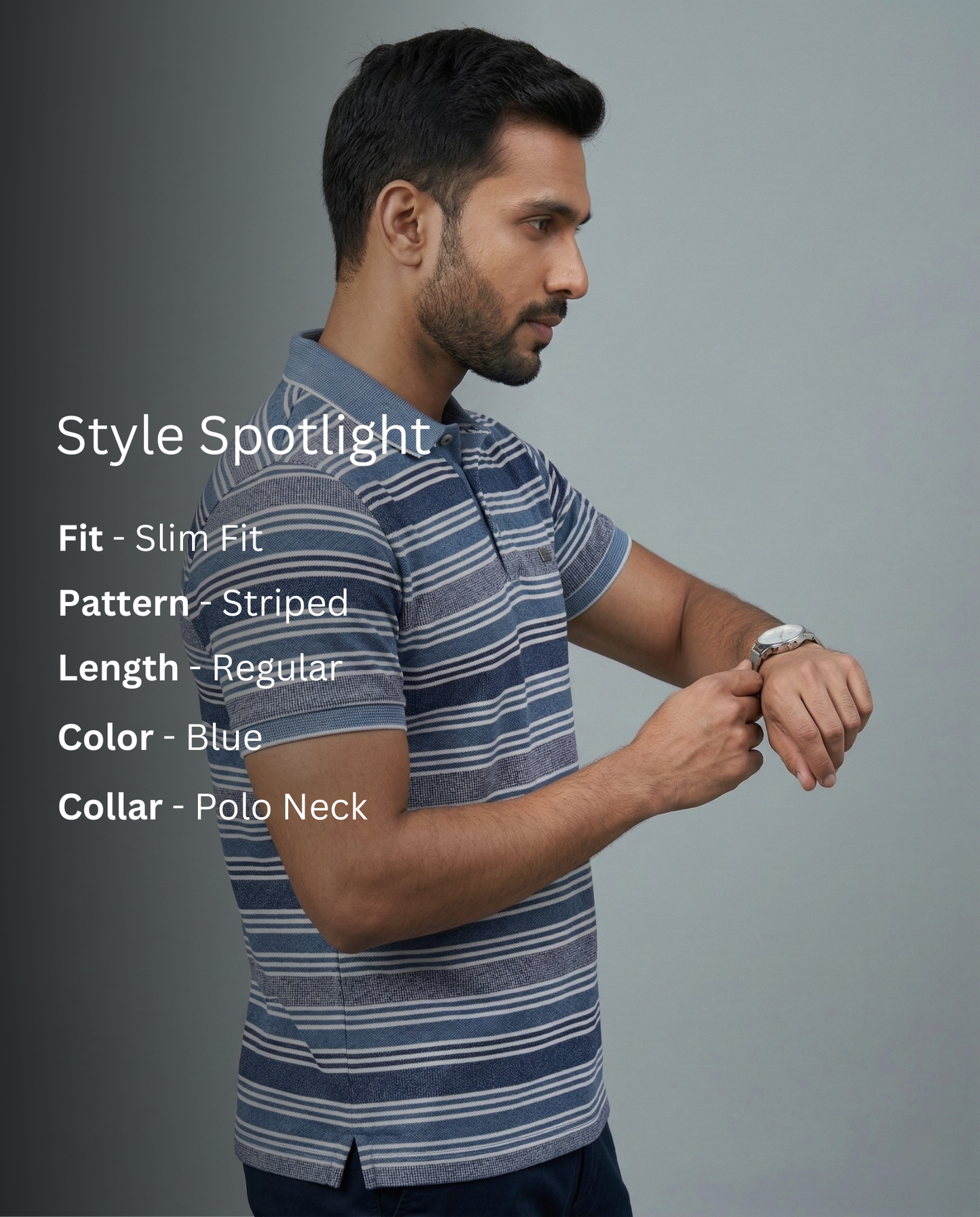 Men’s Blue Striped Casual Shirt