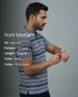 Men’s Blue Striped Casual Shirt