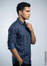 Full Sleeve Navy Print Shirt
