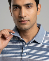 Men’s Blue Striped Casual Shirt