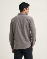 Grey Zipper Shacket for Men