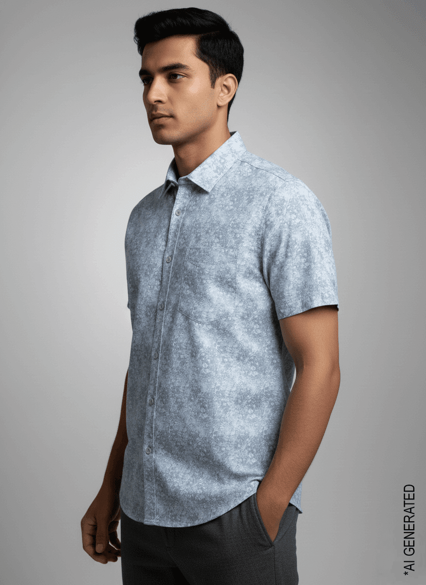 Half Sleeve Blue Print