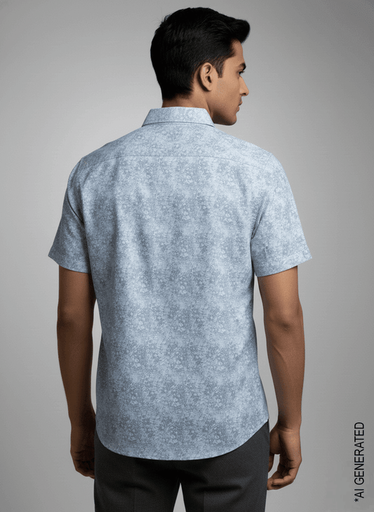 Half Sleeve Blue Print