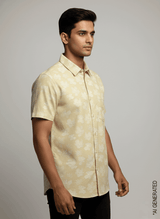 Half Sleeve Yellow Print