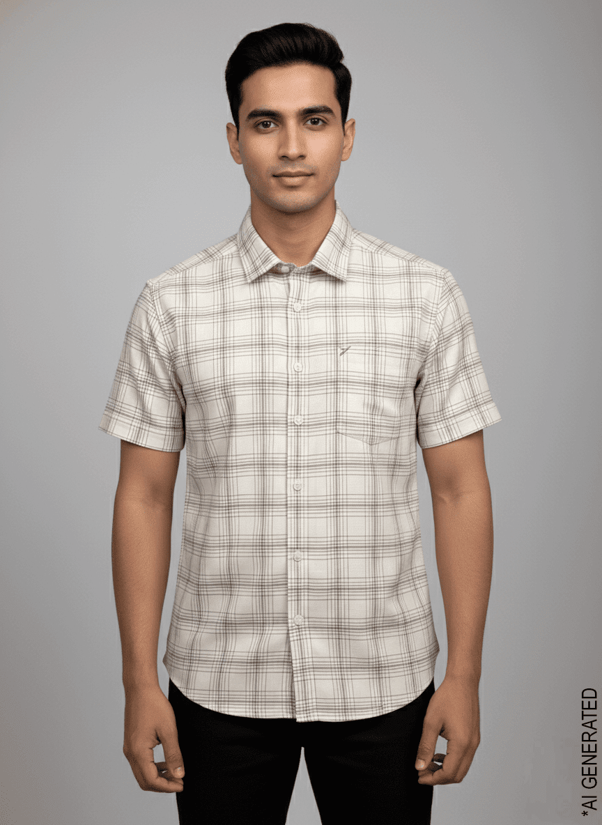 Beige Check Shirt