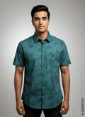 Bottle Green Printed Shirt