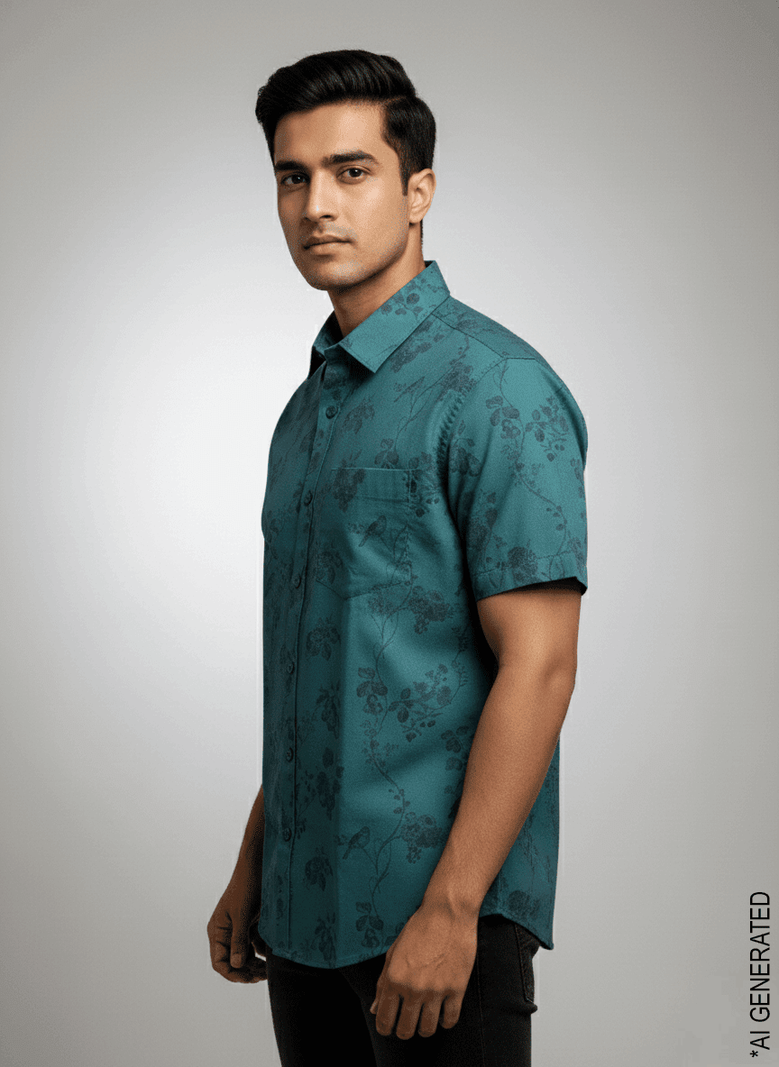 Half Sleeve Green print