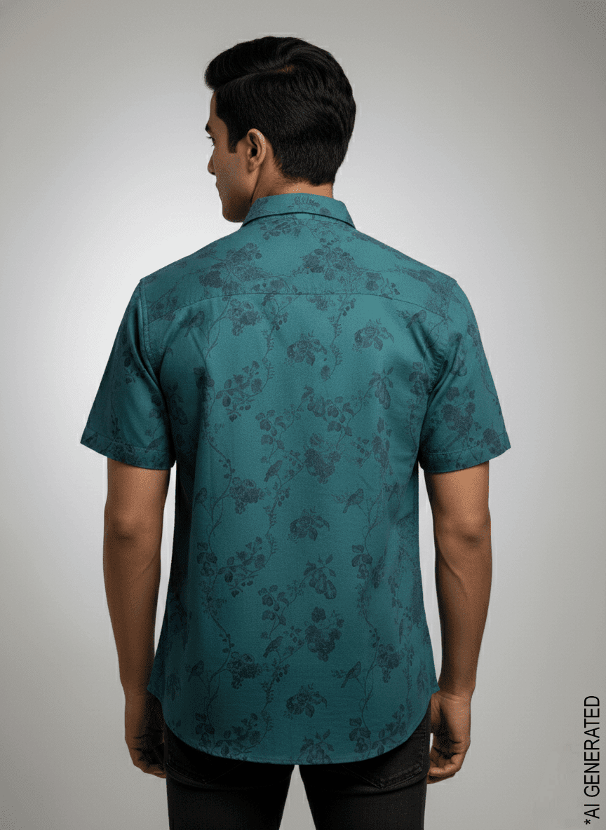 Half Sleeve Green print