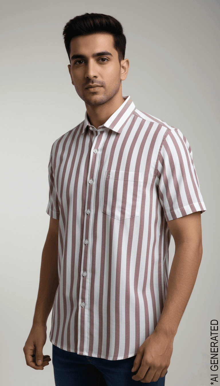 Half Sleeve White Red Lining