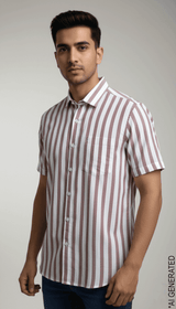 Half Sleeve White Red Lining