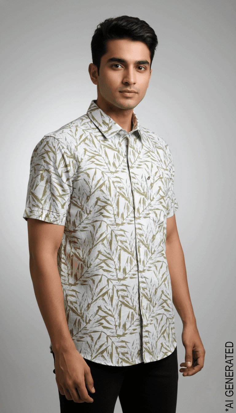 Grey Brown Print Shirt