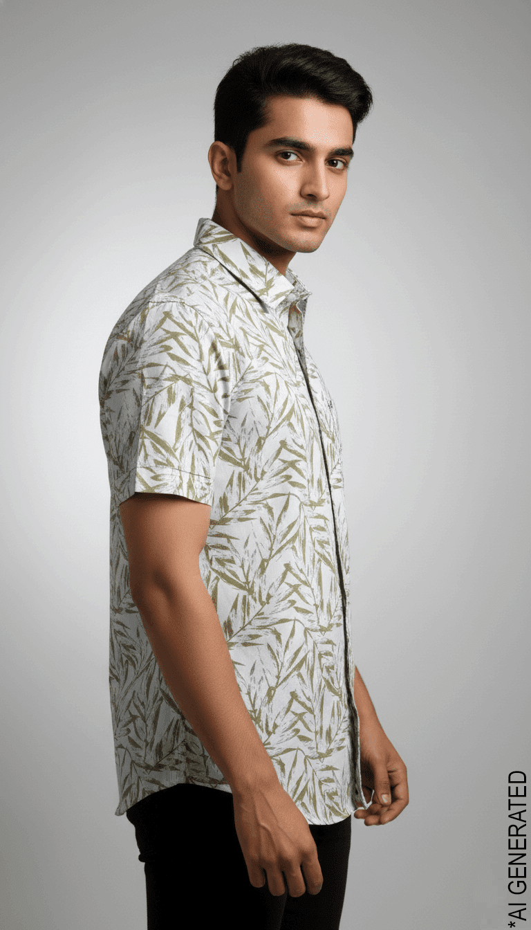 Grey Brown Print Shirt