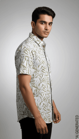 Grey Brown Print Shirt