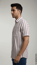 Half Sleeve White Red Lining