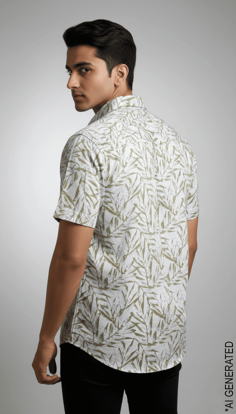 Grey Brown Print Shirt