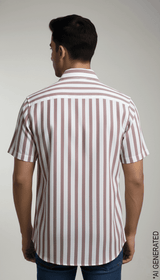 Half Sleeve White Red Lining