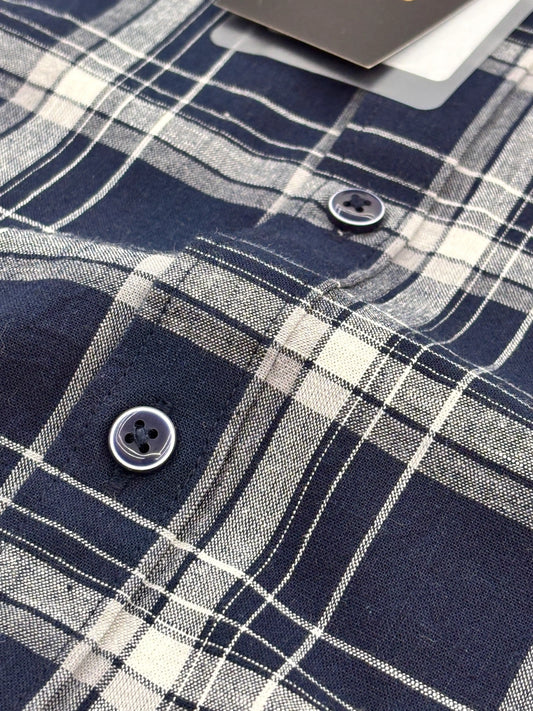 Full Sleeve Navy Check Shirt