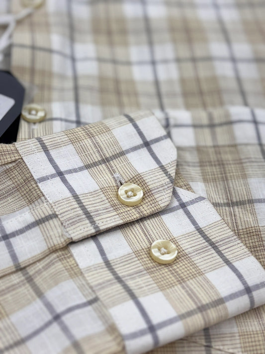 Full Sleeve Yellow Check Shirt