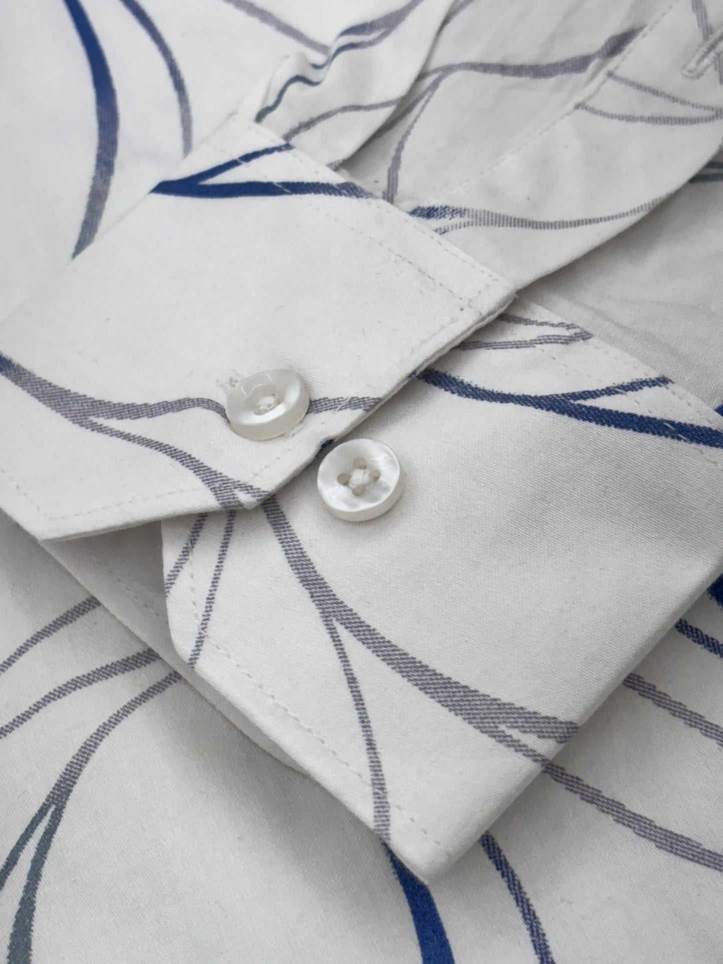 Full Sleeve White Print Shirt