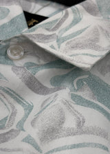 Full Sleeve White green print Shirt