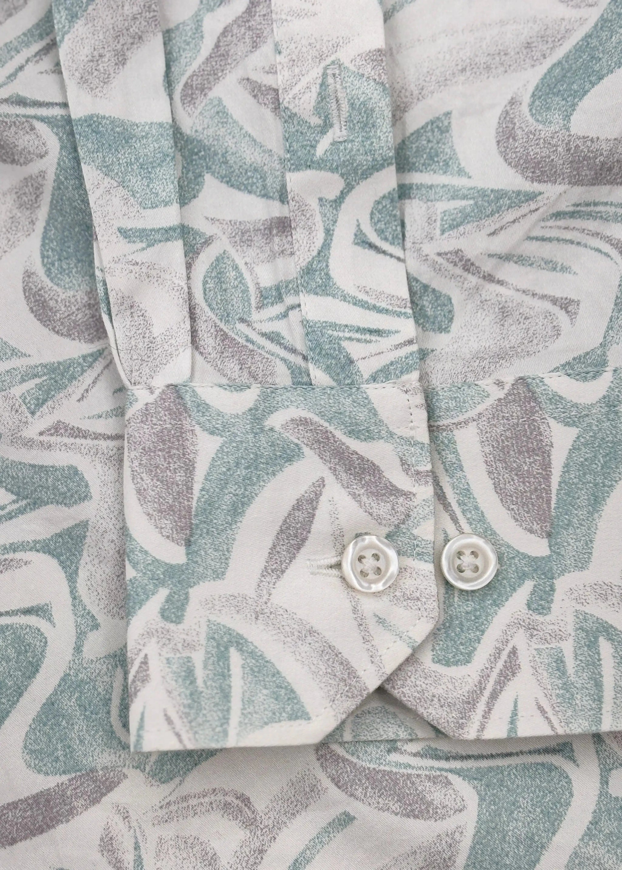 Full Sleeve White green print Shirt