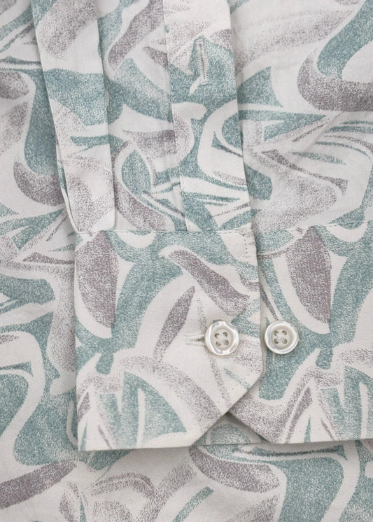 Full Sleeve White green print Shirt