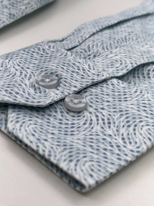 Full Sleeve Blue Print Shirt