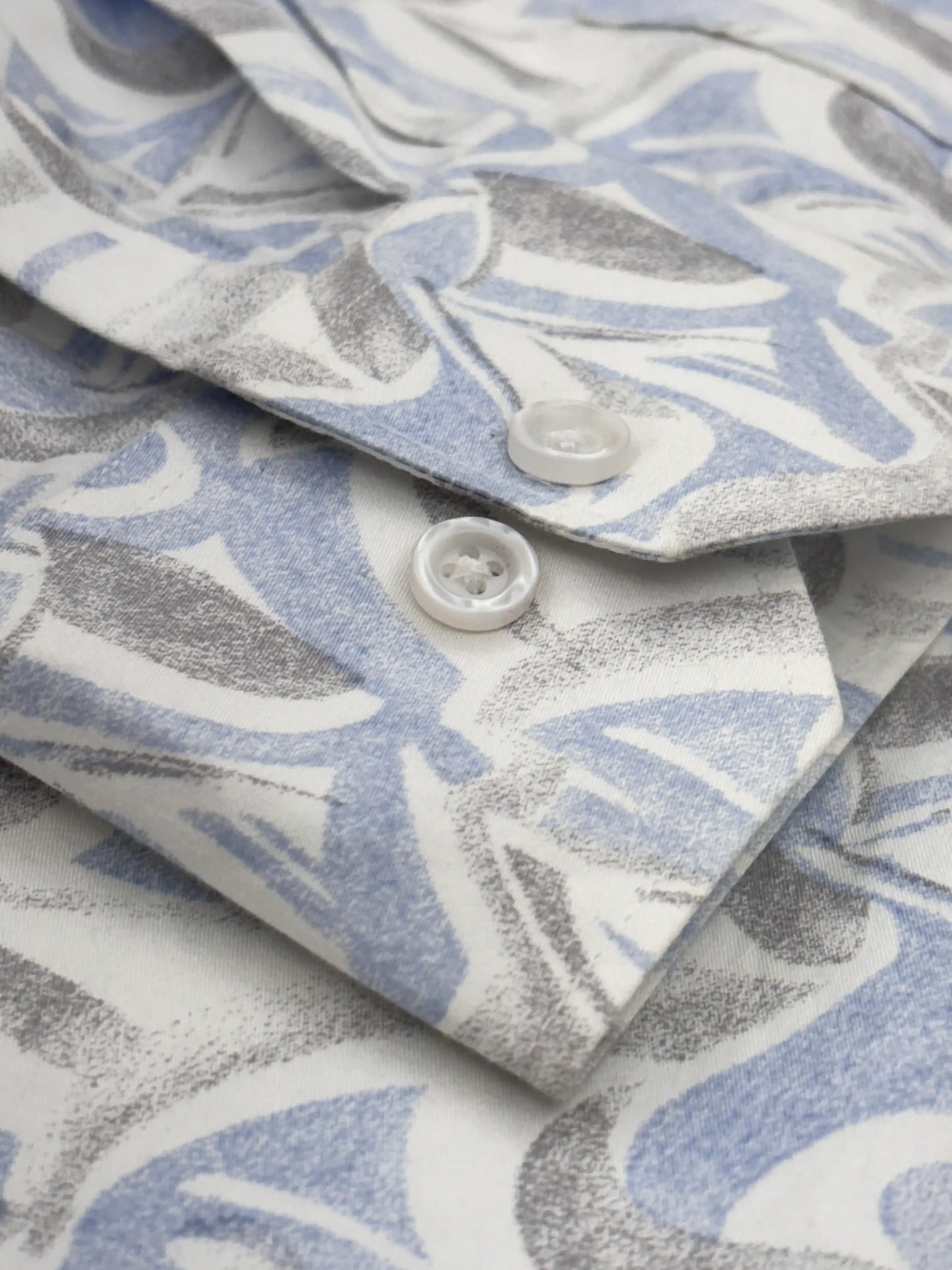 Full Sleeve White blue print Shirt