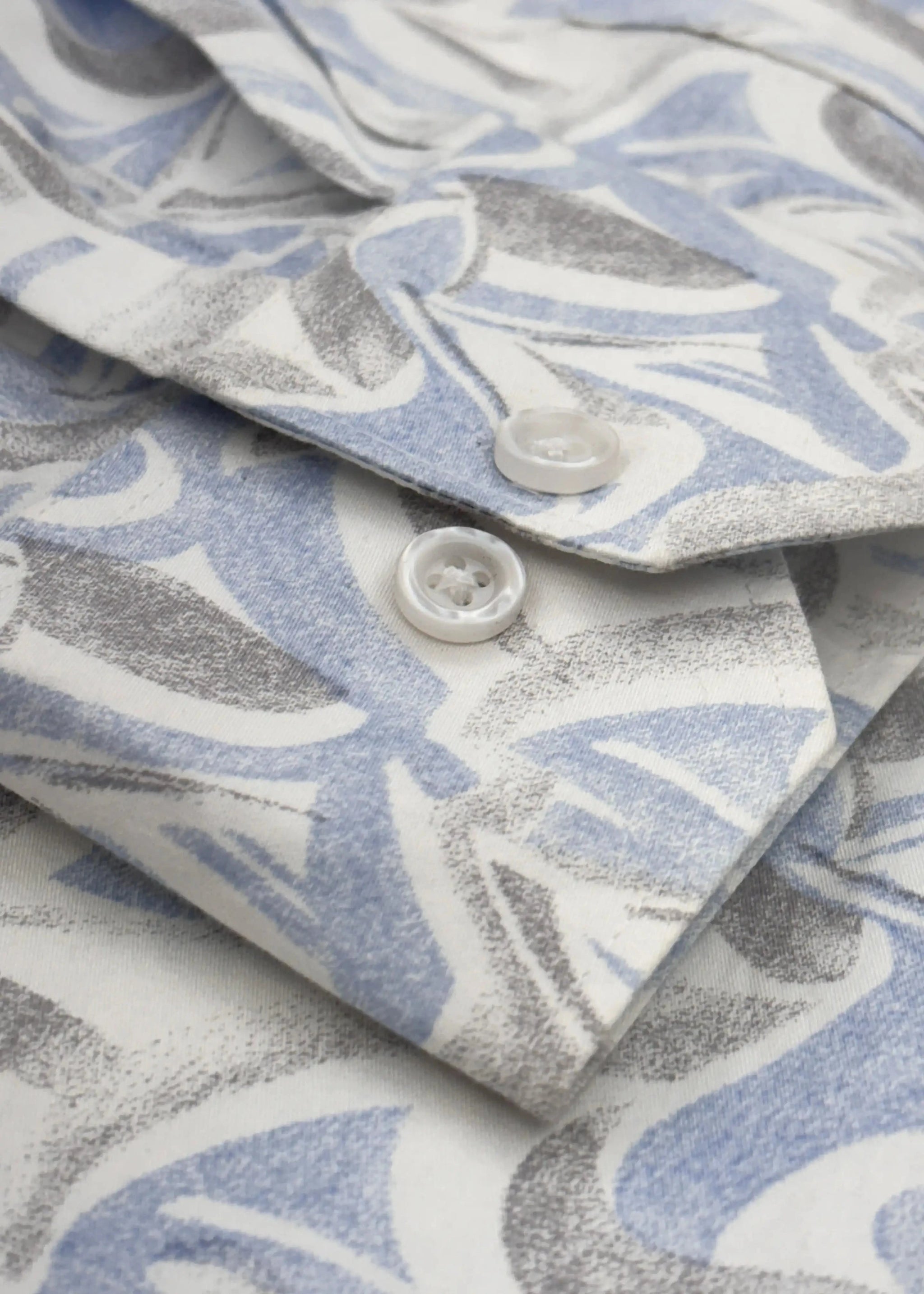 Full Sleeve White blue print Shirt