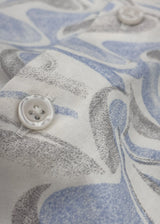 Full Sleeve White blue print Shirt