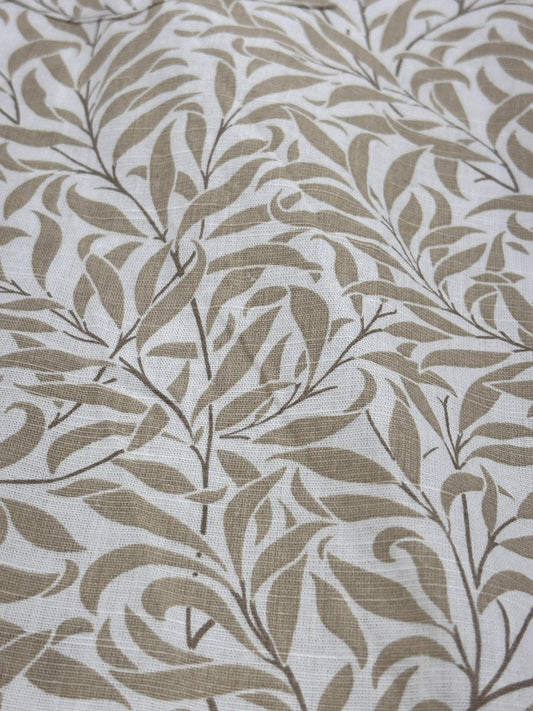 Half Sleeve White Brown print