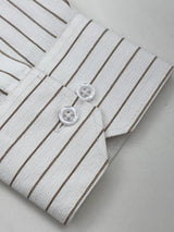 Classic White Brown Striped Shirt