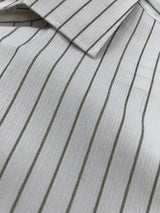 Classic White Green Striped Shirt