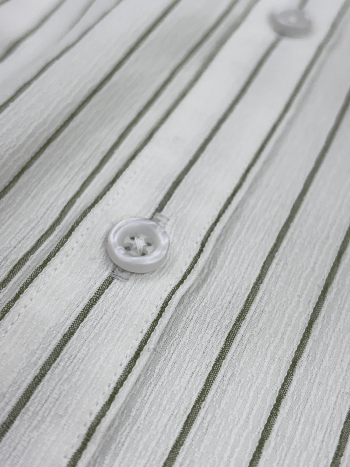 Classic White Green Striped Shirt