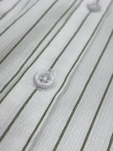 Classic White Green Striped Shirt