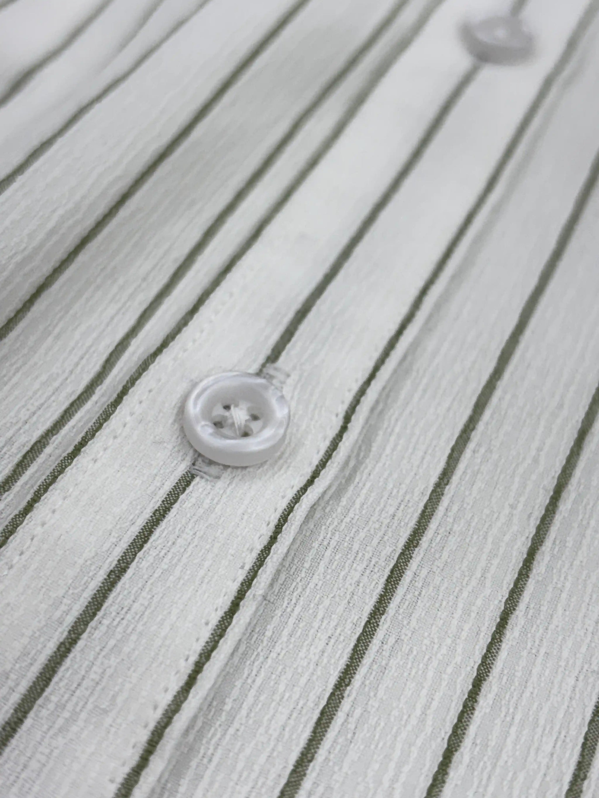 Classic White Green Striped Shirt