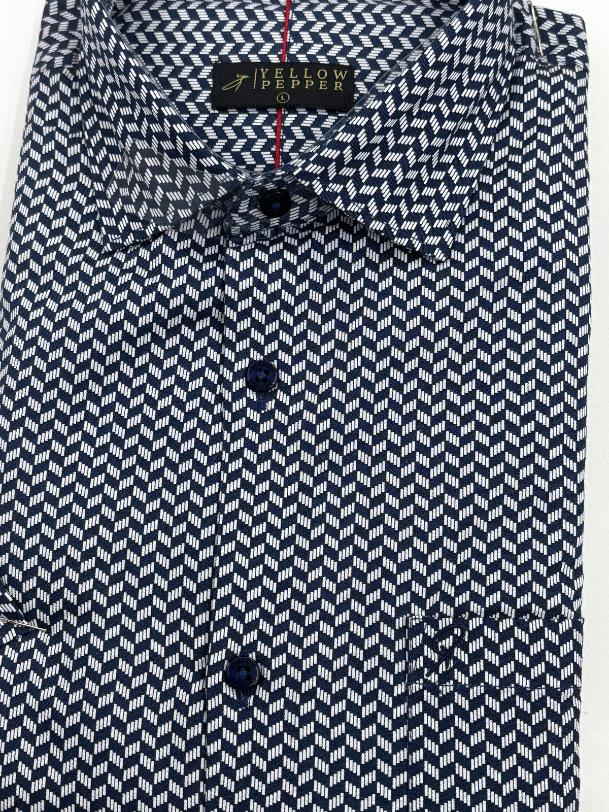 Men’s Navy Blue Micro Print Shirt