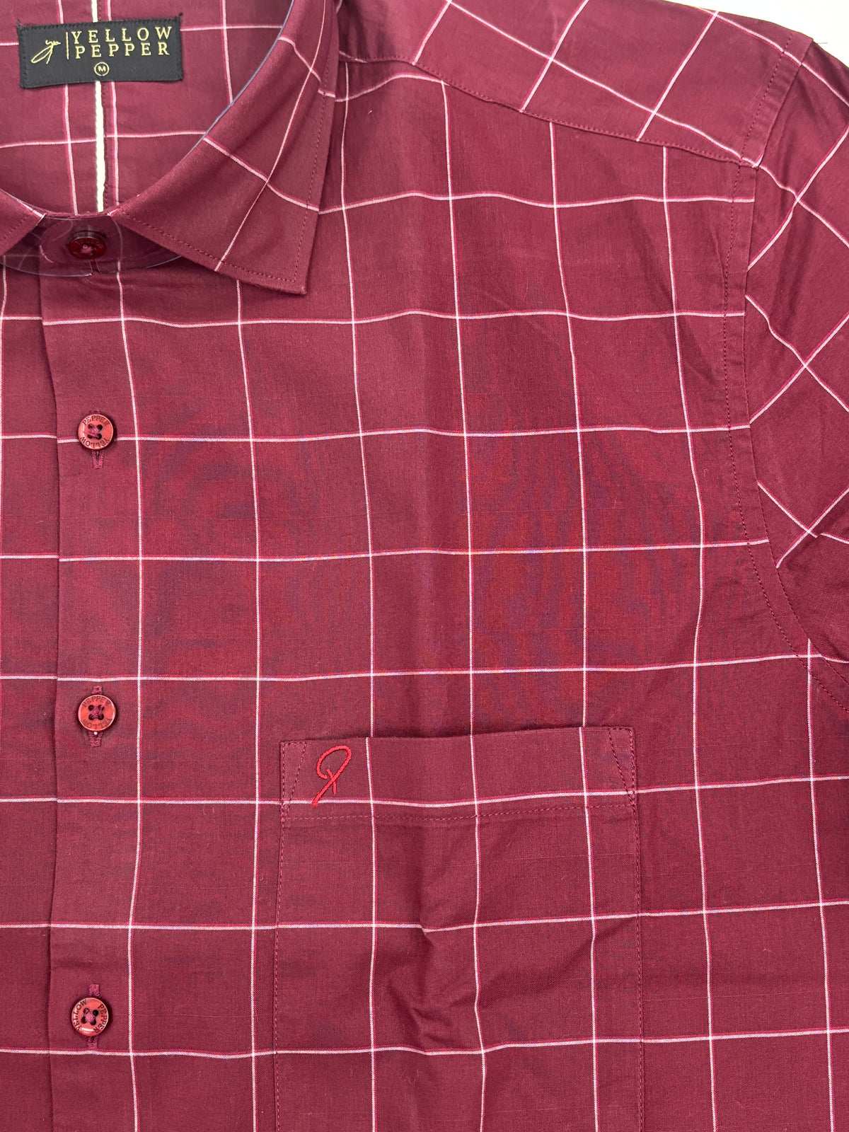 Men’s Maroon Checked Full Sleeve Shirt
