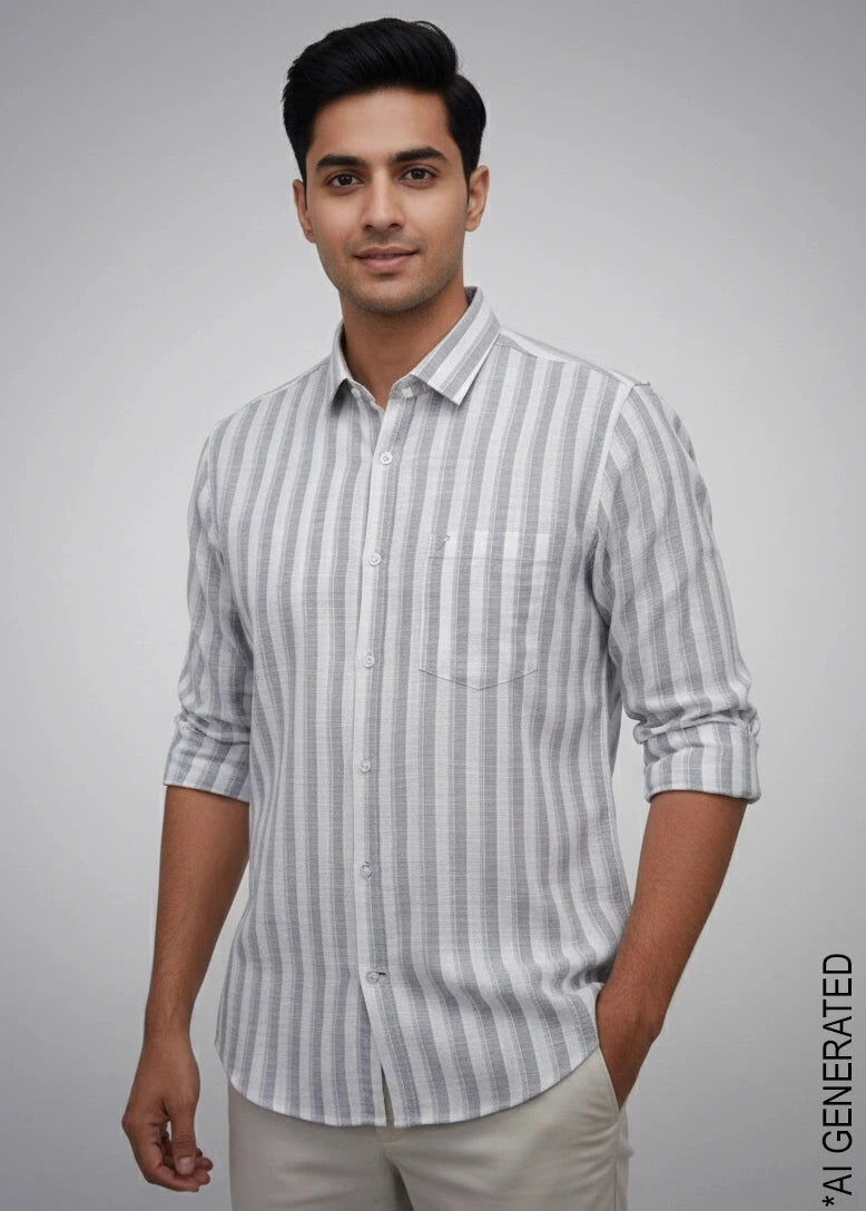 Full Sleeve Grey Lining Shirt