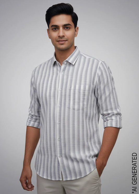 Full Sleeve Grey Lining Shirt