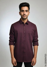 Full Sleeve Wine Color Shirt